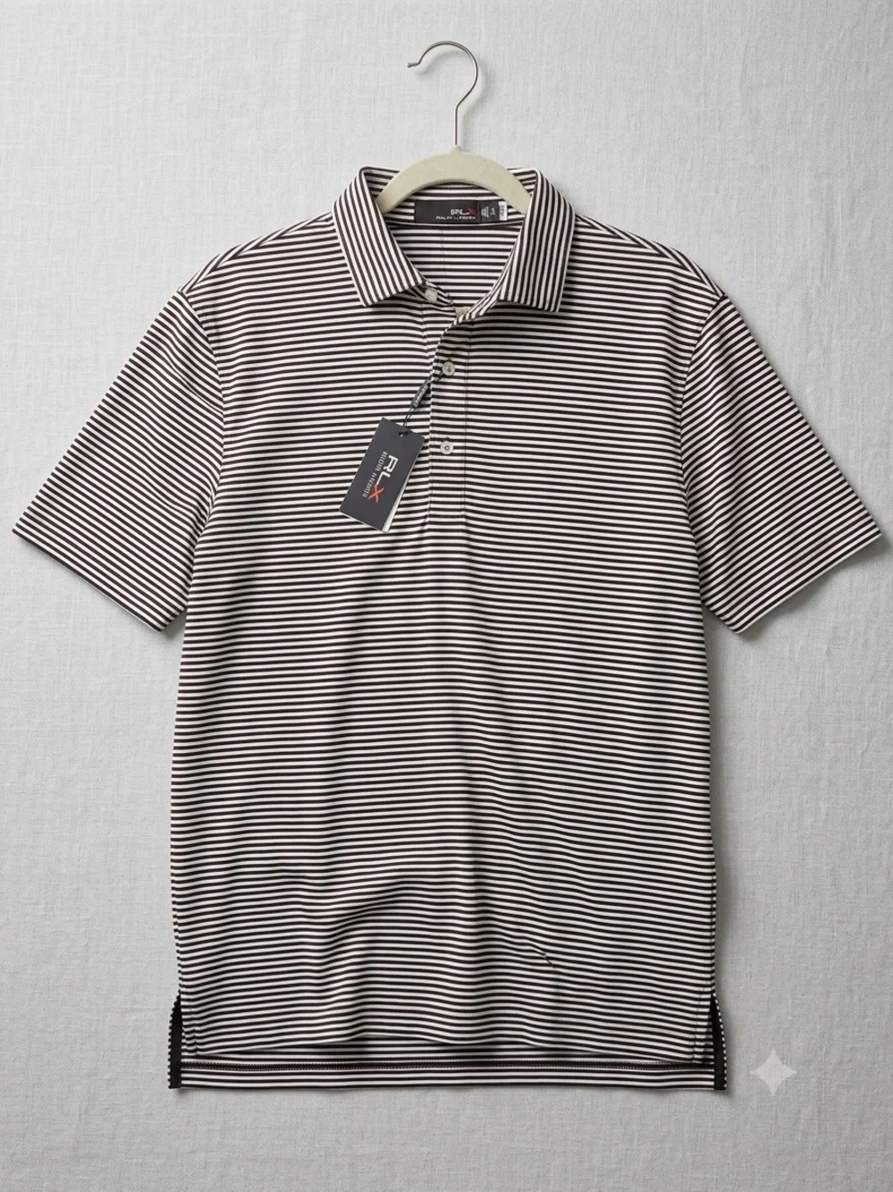 Ralph Lauren Men’s Black and White Narrow-Striped Polo